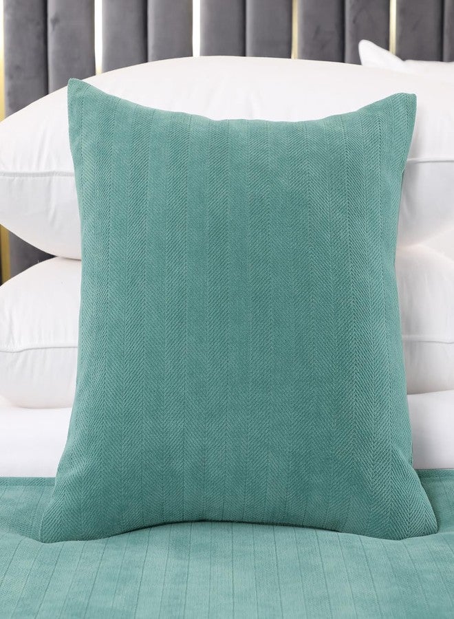 AMBERIS 2 Pillowcases (45×45cm)(Without Insert) Blue-Green, Modern Style 2 Pillowcases (Without Insert) for Home Hotel Decorations - Image 2