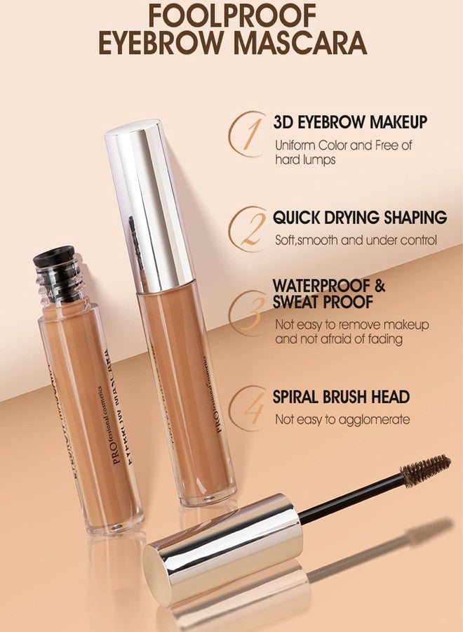 LYSdefeu Waterproof Tinted Eyebrow Gel Ebony & Clear Brow Setting Glue,Liquid Mascara Eye Brow Gel,Long Lasting Smudge-Proof Brow Filler,Brow Fast Sculp, Christmas Eye Makeup Gift Set for Girl Women-06 - Image 2