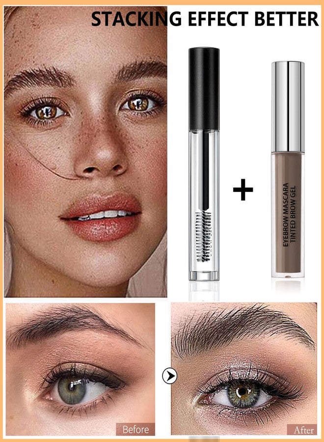 LYSdefeu Waterproof Tinted Eyebrow Gel Ebony & Clear Brow Setting Glue,Liquid Mascara Eye Brow Gel,Long Lasting Smudge-Proof Brow Filler,Brow Fast Sculp, Christmas Eye Makeup Gift Set for Girl Women-06 - Image 4