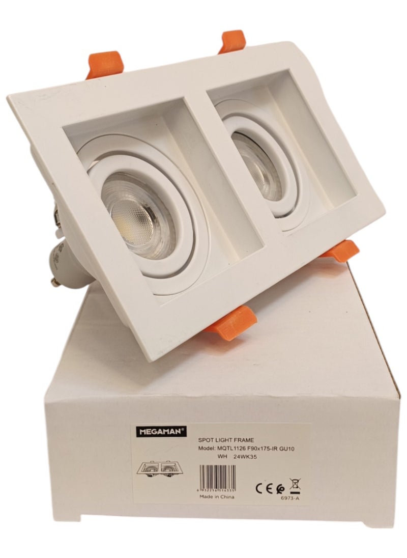 ميجامان Spot Light Double Frame Square GU10 MQTL1126 F90 IR - White  - Image 2