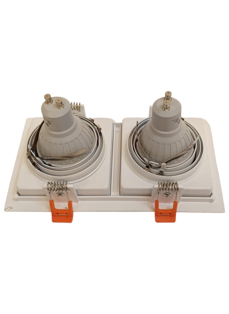 ميجامان Spot Light Double Frame Square GU10 MQTL1126 F90 IR - White  - Image 3