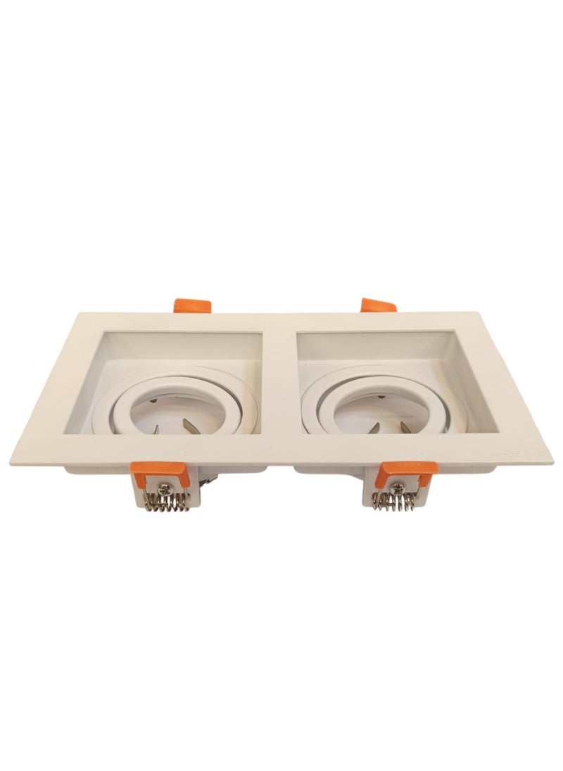 ميجامان Spot Light Double Frame Square GU10 MQTL1126 F90 IR - White  - Image 1