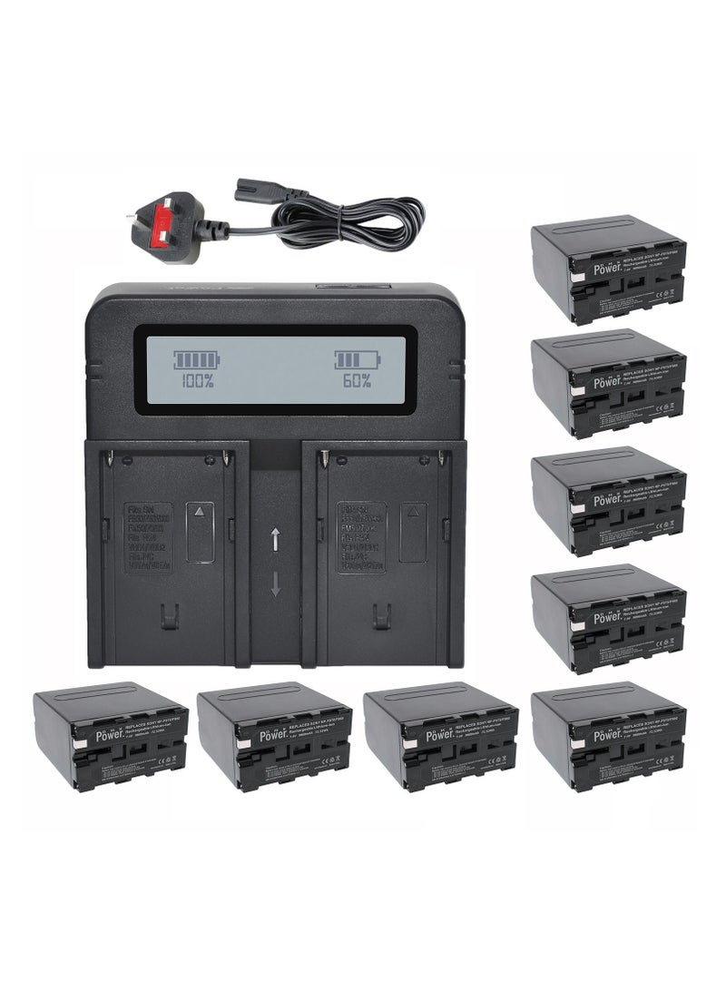 DMK Power NP-F970/NP-F960 (9800mAh) 8Pack Battery With DC-03 Digital Dual Battery Charger", made for LED Photo Video Lights and Monitor only (Not for Cameras & Camcorder) - Image 1