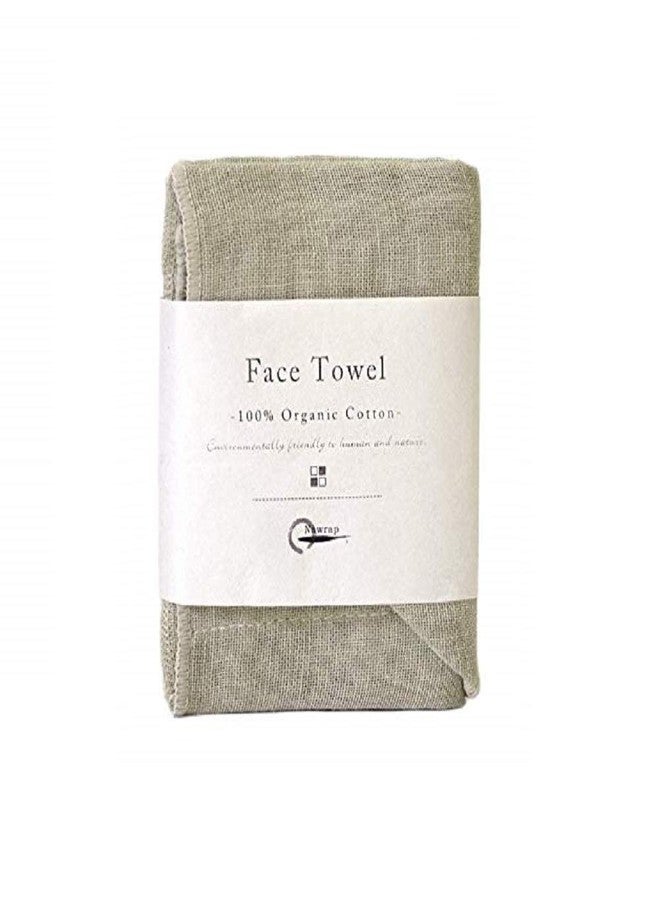 IPPINKA Nawrap Organic Cotton Face Towel, Durable, Absorbent and Quick-Dry, Green - Image 1