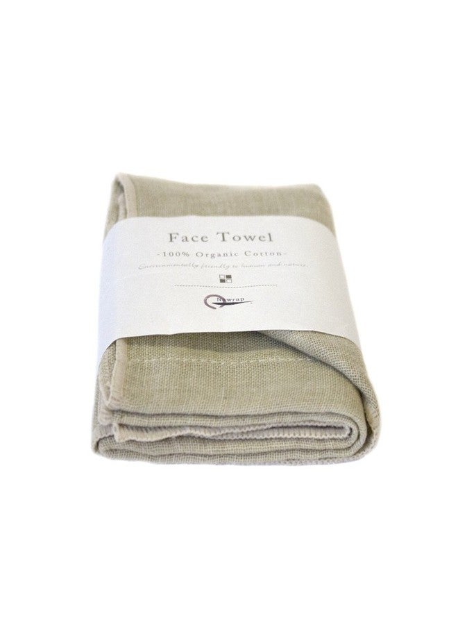 IPPINKA Nawrap Organic Cotton Face Towel, Durable, Absorbent and Quick-Dry, Green - Image 2