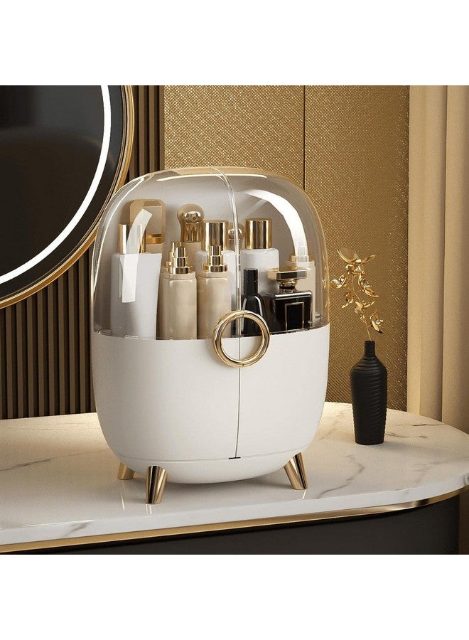 Azelf Dustproof Cosmetic Storage Box, Cosmetics Makeup Organizer for vanity, Skincare Jewelry Lipstick Case Organizer, Large Make Up Case with Lid & Drawers for Bedroom Bathroom - Image 3