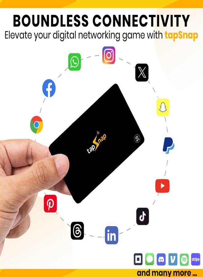 TapSnap Digital Business Card - No Subscription - Tap to Share - Smart NFC/QR - Custom Business Card - iPhone & Android (Black) - Image 5
