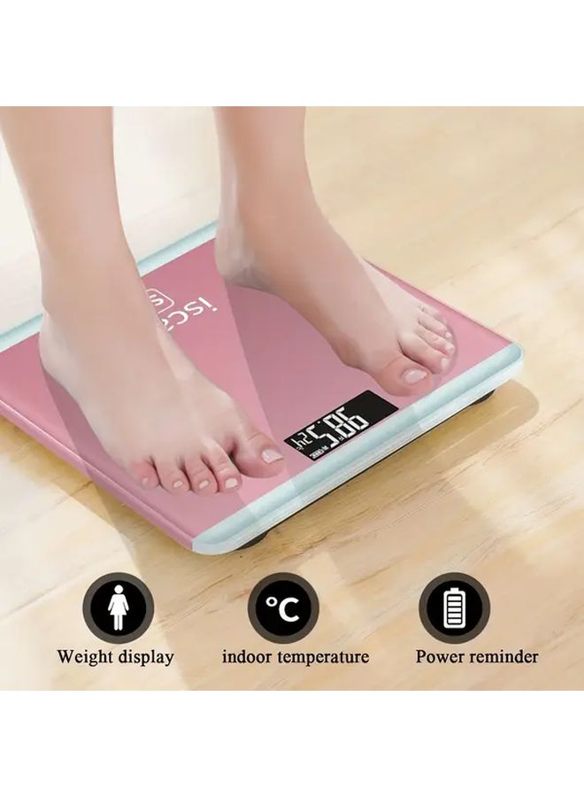 Pink Red Digital Body Weight Scale 180kg 396.8lb Capacity LCD Display Electronic Bathroom Scale High Precision Portable For Home Gym Bedside Bathroom Easy Read Weight Scale For Men Women - Image 2