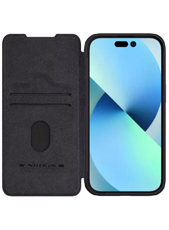 Nillkin Qin Pro Series Leather Cover for Apple iPhone 15 (2023) - Black - Image 3