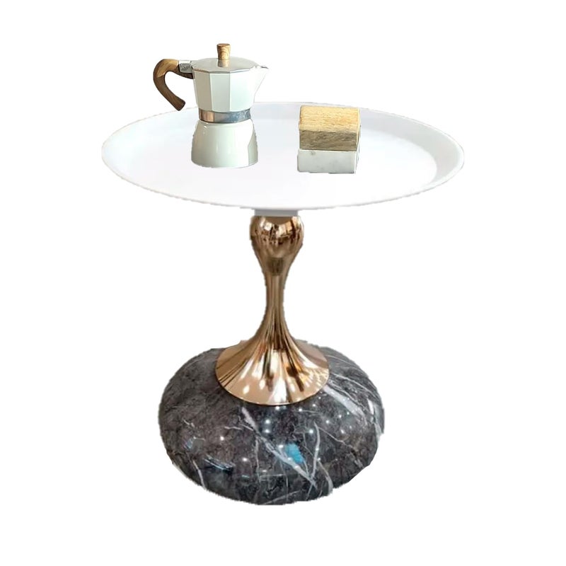 Earwig Round Side End TableVintage Coffee Drink Cocktail Table Small Accent Pedestal Table for Living Room Corners Plant Stand EW02 - Image 1