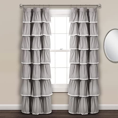 Lush Decor Lace Ruffle Light Filtering Window Curtain Panel Single 52" W x 84" L Blush -Ruffle Curtains for Bedroom or Nursery - Coquette Curtains - Image 3