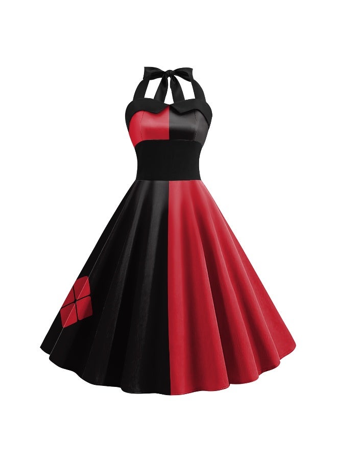 Women's Halloween Cospaly Movie-themed Striped Dress - Image 1
