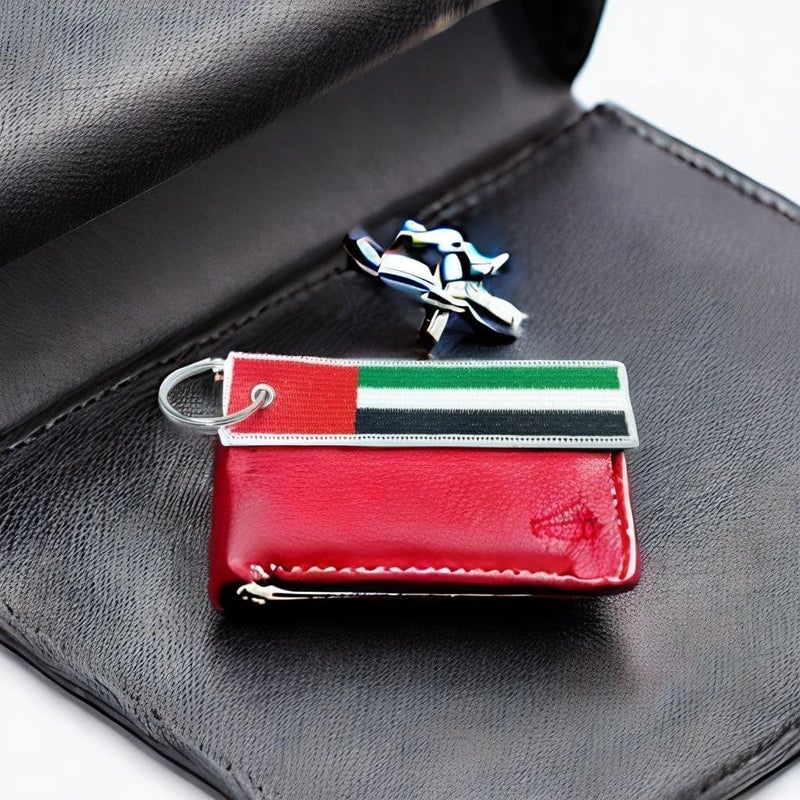 مرفا سلسلة مفاتيح بعلم مع حلقة مفاتيح، EDC للدراجات النارية والدراجات البخارية والسيارات وهدايا، سلسلة مفاتيح بعلم، تطريز 100%، الإمارات، 5.1 - Image 2