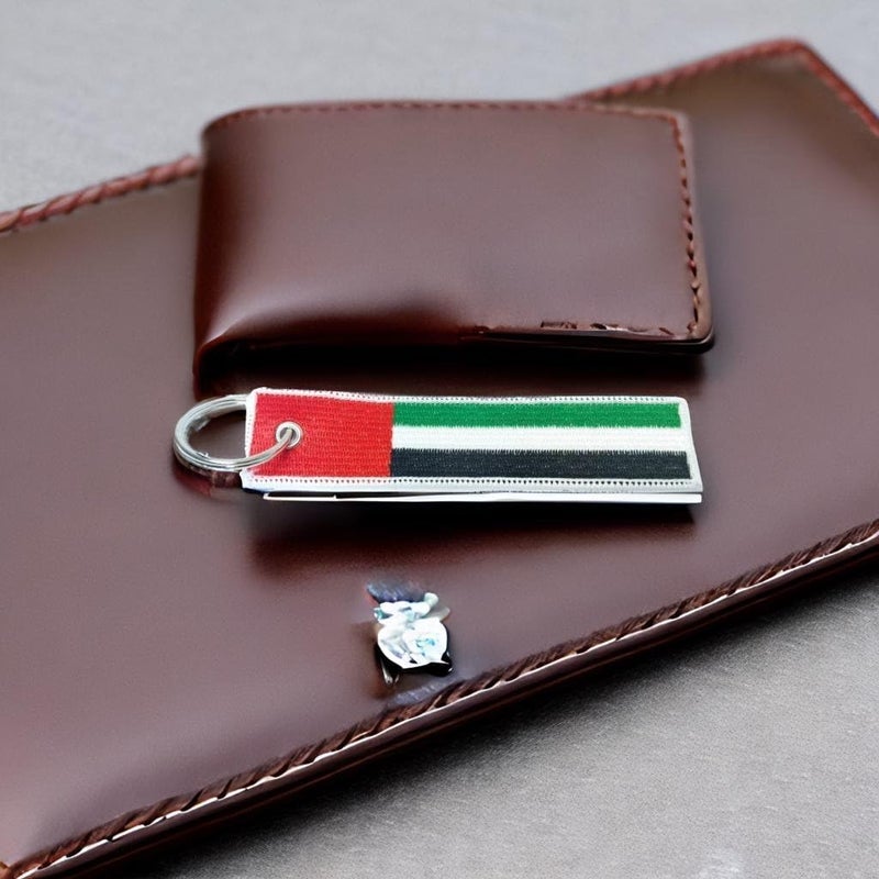 مرفا سلسلة مفاتيح بعلم مع حلقة مفاتيح، EDC للدراجات النارية والدراجات البخارية والسيارات وهدايا، سلسلة مفاتيح بعلم، تطريز 100%، الإمارات، 5.1 - Image 4