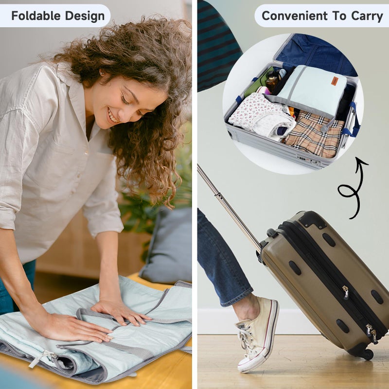 Ytonet Foldable Garment Bags for Travel, Convertible Travel Sports Garment Duffel Bag for Women, Water Resistant Convertible Garment Bag with Shoe Compartment, 2 in 1 Hanging Suit Bags, Mint Green