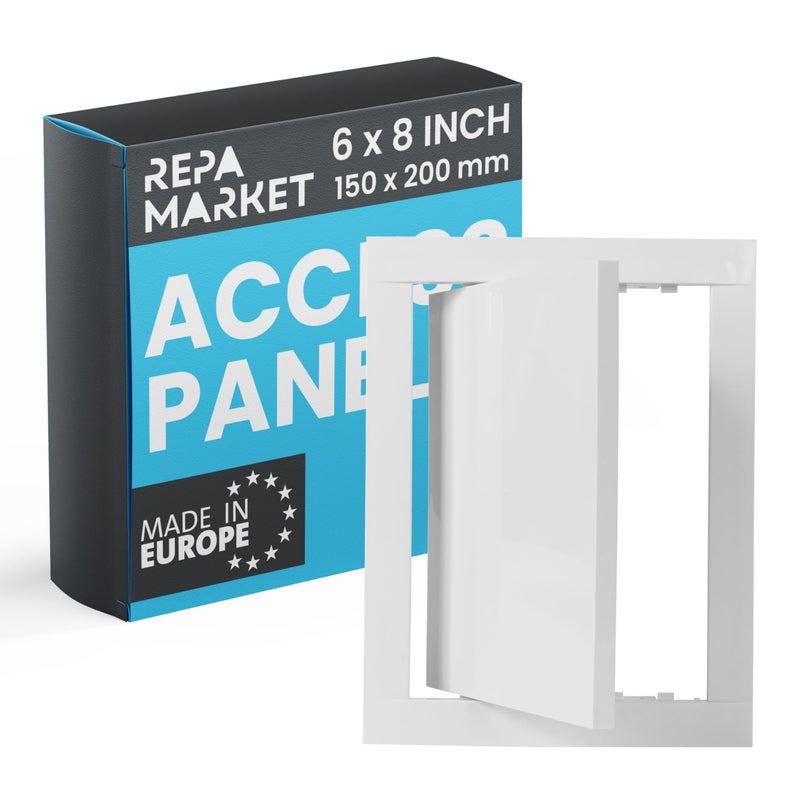 Repa Market 6 x 8 Inch Wall Access Panel for Drywall White ABS Plastic Wall Hole Cover PlatePlumbing Access Panel for Drywall CeilingCover Plates with Latch Durable Service Hatch