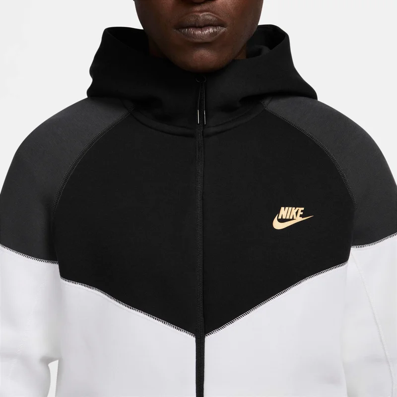 Nike White Men's Sportswear Tech Fleece Windrunner Full-Zip Hoodie for Men | Best Price UAE