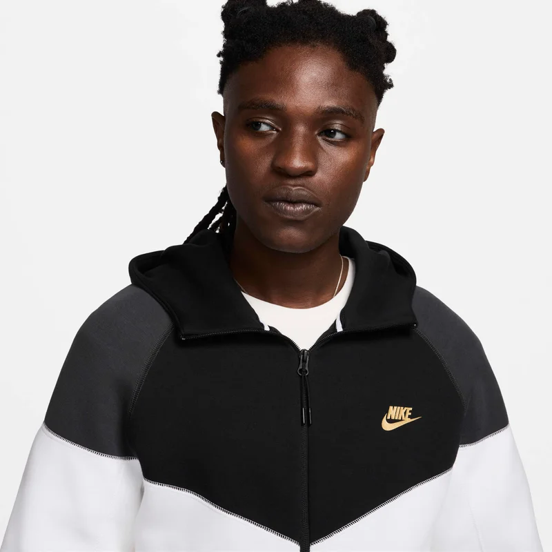 Nike White Men's Sportswear Tech Fleece Windrunner Full-Zip Hoodie for Men | Best Price UAE