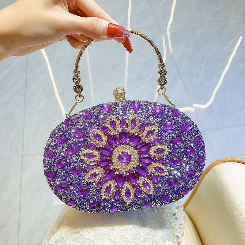 New Socialite Texture Rhinestone Bag Women'S Evening Dress Banquet Clutch Bag Diamond-Encrusted Portable Evening Bag Cheongsam Bag - Image 1