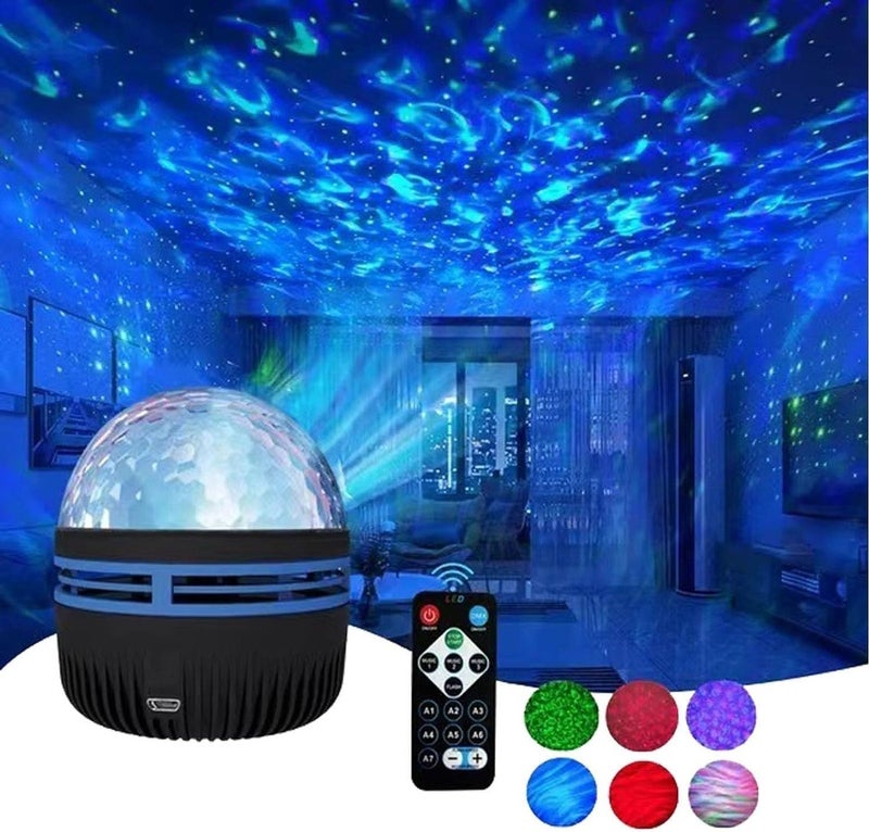 وبو مصباح ديسكو LED بتأثير تموج الماء + مزود بتحكم عن بعد يعمل عبر منفذ USB 5 فولت - 3 وات [منفذ Type-C] - Image 1
