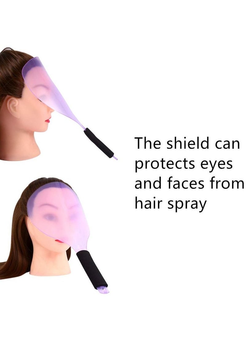 Generic - 2Pcs Hairspray Mask Professional Plastic Anti-Slip Hair Salon Hairdresser Styling Mask Tools Face Shield Haircut Cover Mask Face Eyes Protector for Makeup Hair Coloring (White Pink) - Image 1