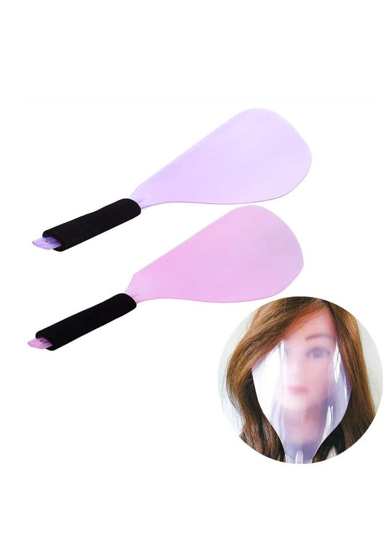 Generic - 2Pcs Hairspray Mask Professional Plastic Anti-Slip Hair Salon Hairdresser Styling Mask Tools Face Shield Haircut Cover Mask Face Eyes Protector for Makeup Hair Coloring (White Pink) - Image 1