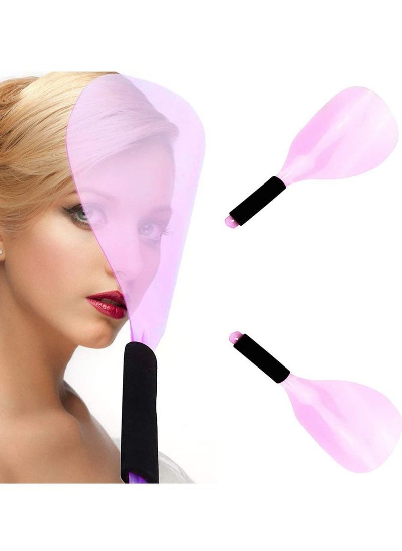 Generic - 2Pcs Hairspray Mask Professional Plastic Anti-Slip Hair Salon Hairdresser Styling Mask Tools Face Shield Haircut Cover Mask Face Eyes Protector for Makeup Hair Coloring (White Pink) - Image 1