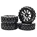 JIUWU HighPerformance 4Pack OffRoad 12mm Hex Rc Wheels and Tires 110 Scale Rc Tires Upgrade for Enhanced Driving Experience Black - Image 2