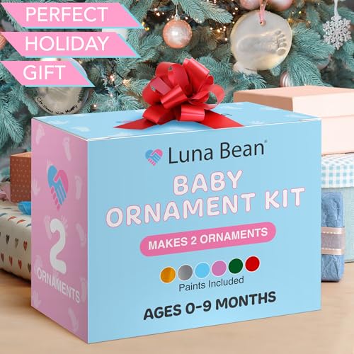 Casting Keepsakes Baby Footprint Hand Print Ornament Making Kit - Baby First Christmas Ornament 2025 (Paint Set Included) Christmas Keepsake Maker - Image 2