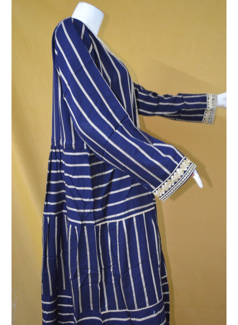 زينة جلابية نسائية أنيقة متعددة الطبقات - فستان سهرة وحفلات محتشم - قطن مختلط - Image 2