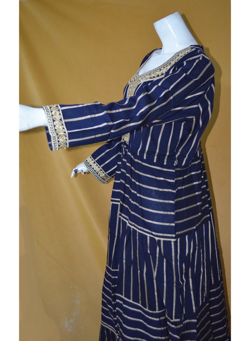 زينة جلابية نسائية أنيقة متعددة الطبقات - فستان سهرة وحفلات محتشم - قطن مختلط - Image 3