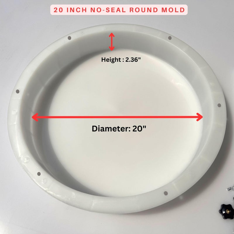 Kalinta Resin Mold Large No Seal Round Deep -Kalinta 20inch Reusable Epoxy Round Molds for Resin Clock, Serving Tray Board, End Tableï¼ŒFloral Preservation Bouquet - Image 2