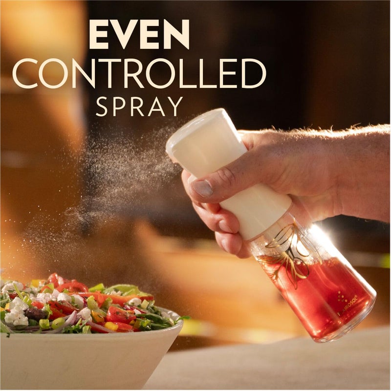 FLAIROSOL OLIVIA Oil Sprayer for Cooking, 200ml Glass Olive Oil Sprayer, Continuous Cooking Spray Bottle with Portion Control, Olive Oil Dispenser for Kitchen, Air Fryer, Salad, BBQ (Golden Leaves) - Image 2