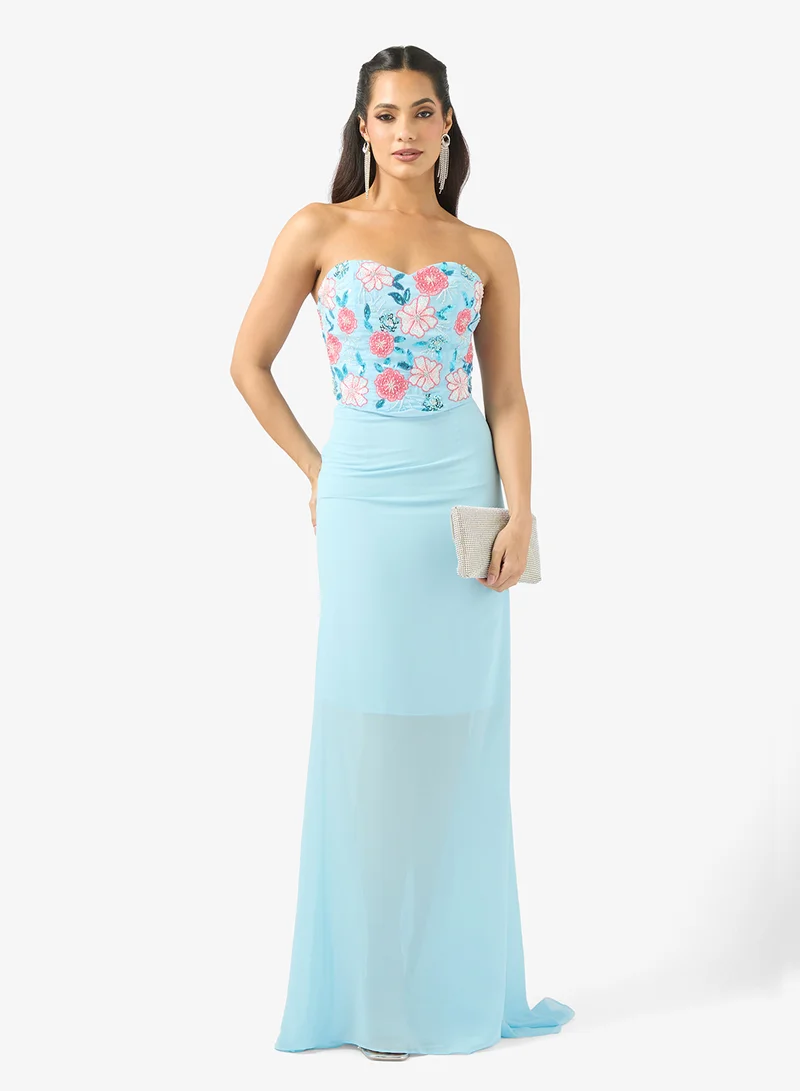 Ella Limited Edition  Bandeau Dress Wih Floral Corset for Women | Best Price UAE