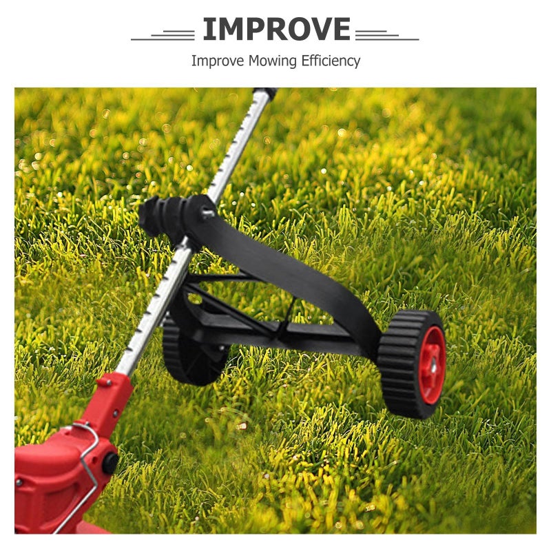 Red Black String Trimmer Support Wheel Detachable Caster Replacement for Small Push Lawn Mower - Image 4