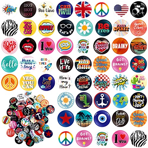 Kigeli Kigeli 100 Pcs 80s Buttons Pins 1 Inch 25 mm Retro Punk Button Pin Slogans Sayings Pinback for Backpacks Bags Hats Jeans 