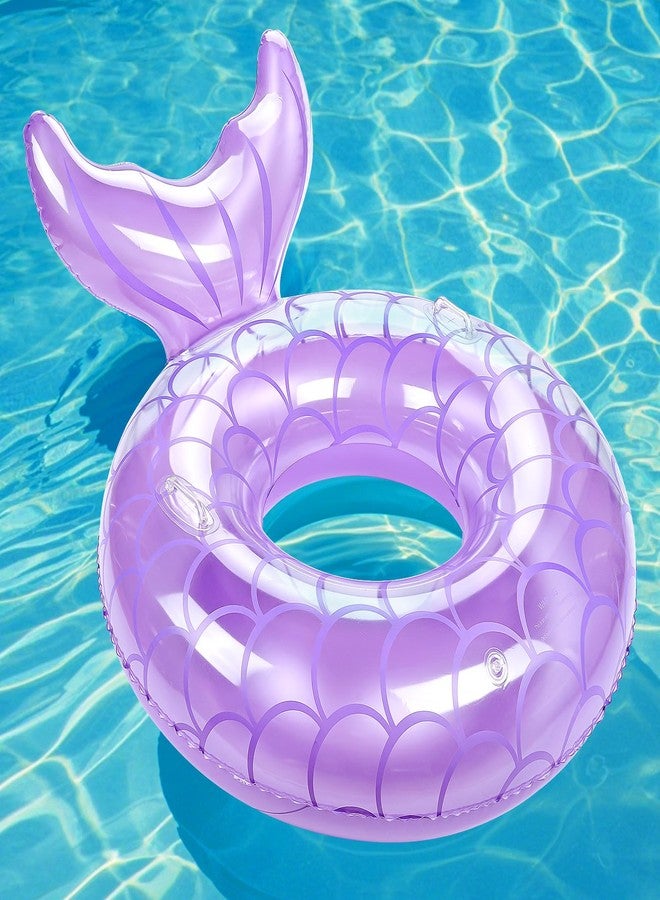 MoKo Inflatable Swimming Ring with Handles for Adults, Swimming Tube Cute Pool Float Tube Decorations Swim Tubes Outdoor Pool Beach Water Floats Party Supplies, Purple - Image 1