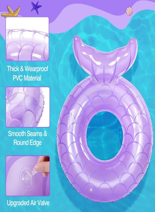 MoKo Inflatable Swimming Ring with Handles for Adults, Swimming Tube Cute Pool Float Tube Decorations Swim Tubes Outdoor Pool Beach Water Floats Party Supplies, Purple - Image 4