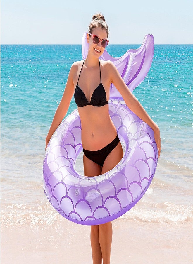 MoKo Inflatable Swimming Ring with Handles for Adults, Swimming Tube Cute Pool Float Tube Decorations Swim Tubes Outdoor Pool Beach Water Floats Party Supplies, Purple - Image 5