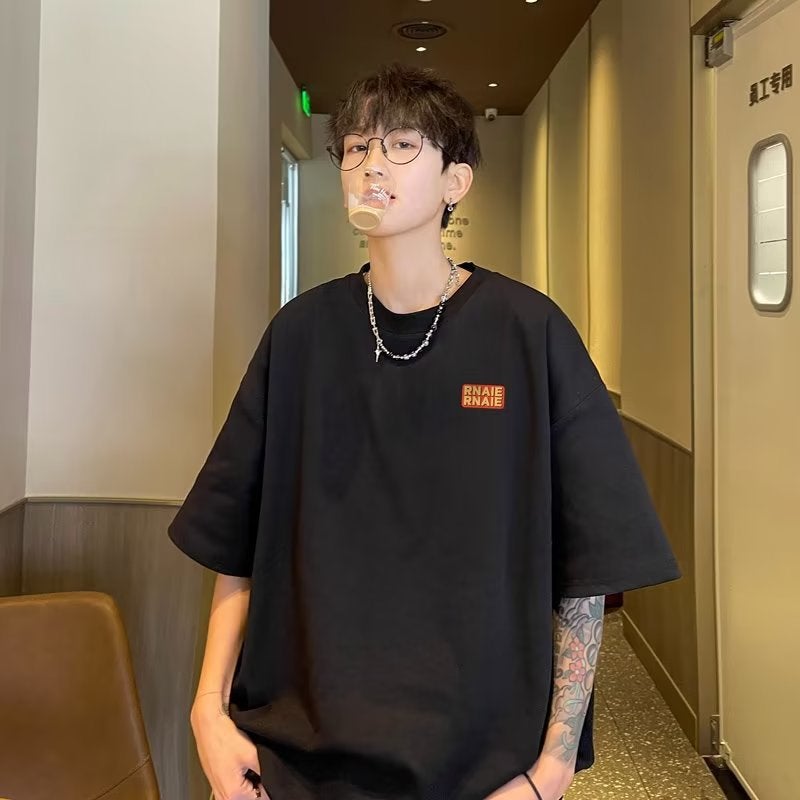 Men's 240g Cotton Oversized T-Shirt Short Sleeve Crew Neck - Image 2