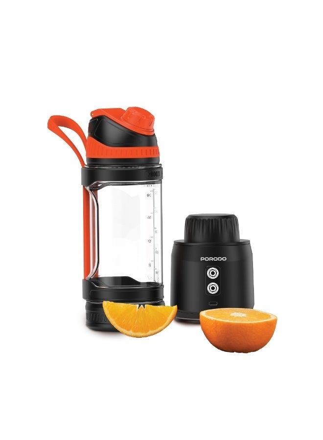 porodo Nutrimix 700ml Dual-Spin Blender with Tritan Jar Material & Safety Blade Cover / Rechargeable Battery / Stainless Steel Blade / Dual Spin Technology - Black - Image 1