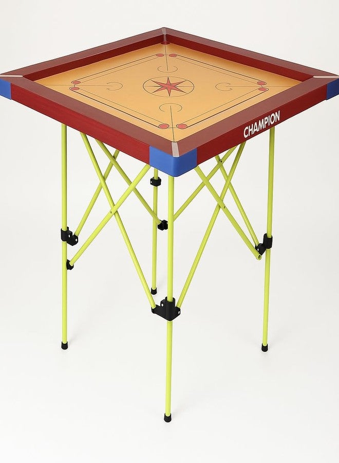 KNK Carrom Board Stand - Foldable, Height Adjustable, Professional Quality (Lime Green) - Image 1
