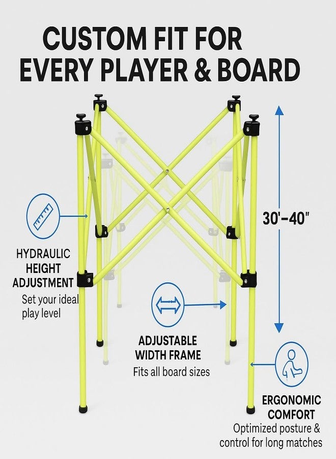 KNK Carrom Board Stand - Foldable, Height Adjustable, Professional Quality (Lime Green) - Image 2