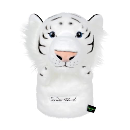 Scott Edward White Tiger Golf Club Cover Fit Well for Driver Wood Golf Club Funny Cute Animal Design Soft Functional Golf Headcover Stylish Protection for Your Clubs for Men and Women - Image 3