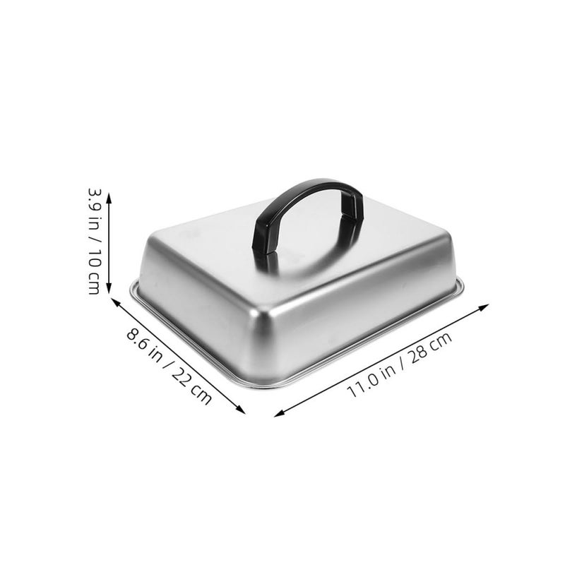 Stainless Steel Rectangular Melting Dome Lid 28x22x10 Cm Basting Cover For Grilling - Image 3