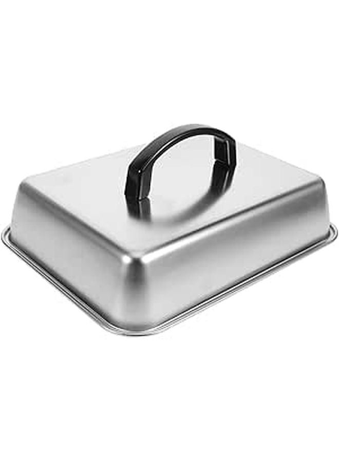 Stainless Steel Rectangular Melting Dome Lid 28x22x10 Cm Basting Cover For Grilling - Image 1