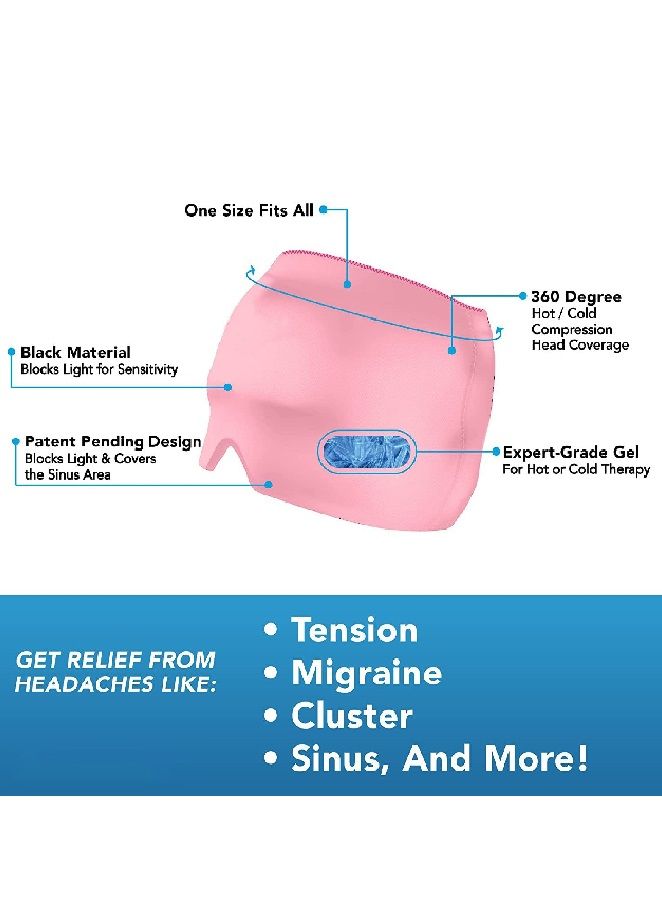 Migraine Relief Hat Ice Head Wrap Headache Relief Cap for Puffy Eyes Tension Sinus Stress Relief Double layer Blue - Image 3