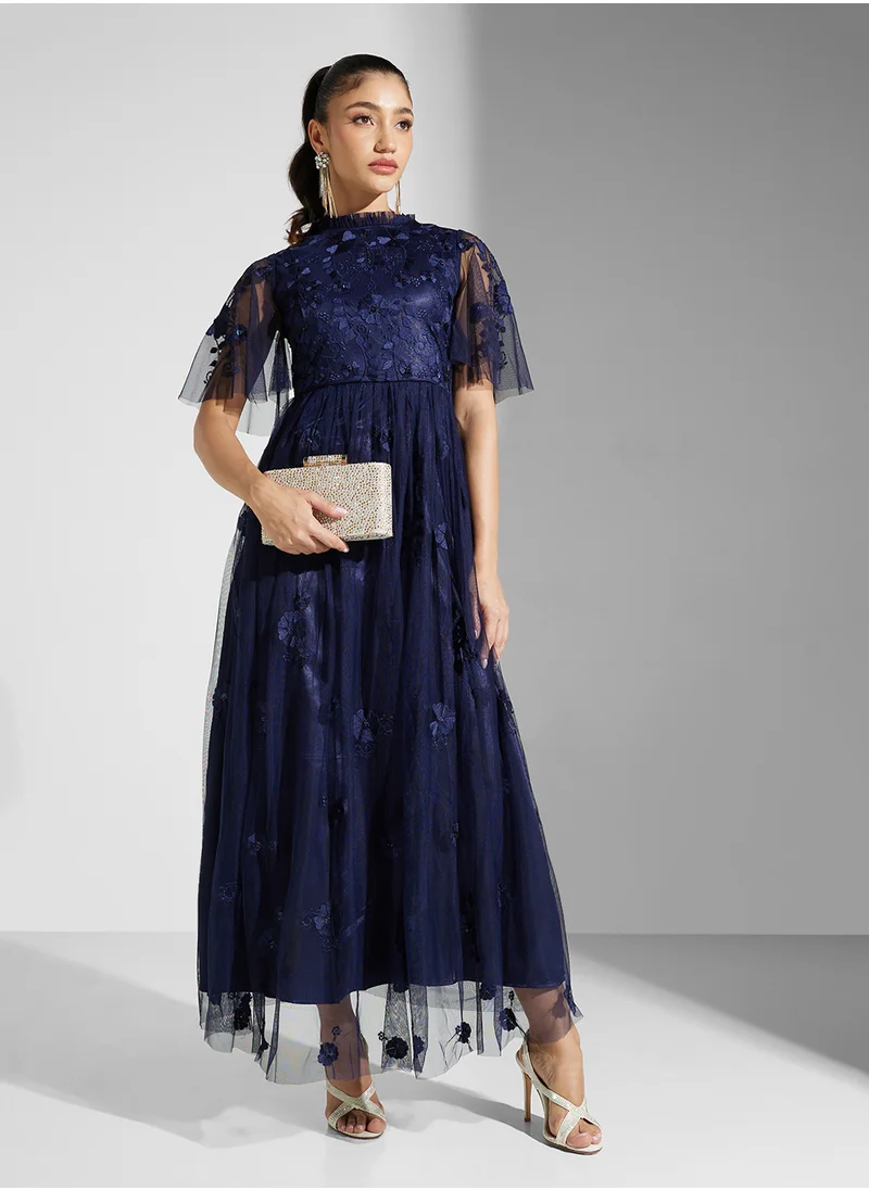 فروك اند فرل Embellished Crew Neck Maxi Dress