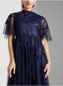 Frock and Frill Embellished High Neck Maxi Dress  - Image 3