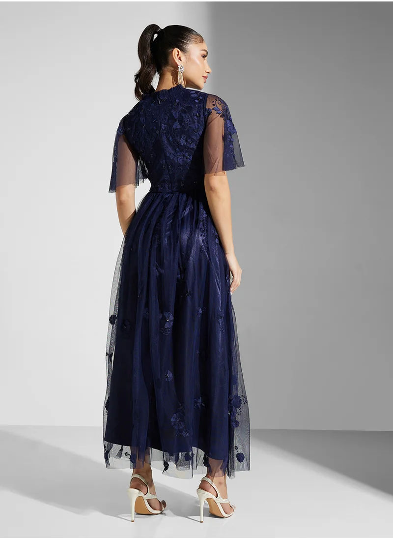 فروك اند فرل Embellished Crew Neck Maxi Dress